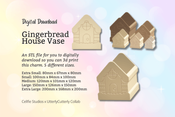 Christmas Gingerbread Vase Pot STL File for Home Decor