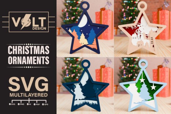 Christmas Ornament 3D SVG Multilayered for Winter Amp