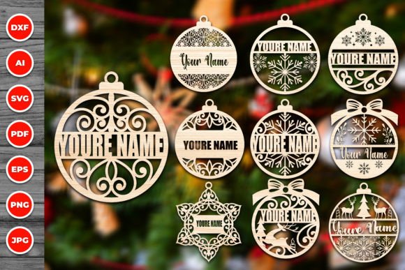 Christmas Ornament Laser Cut Svg Bundle1 for Winter Amp Creators