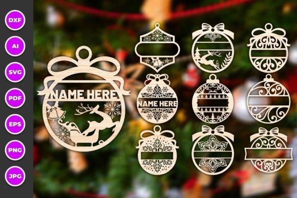 Christmas Ornament Laser Cut Svg Bundle2: Winter Amp Visuals