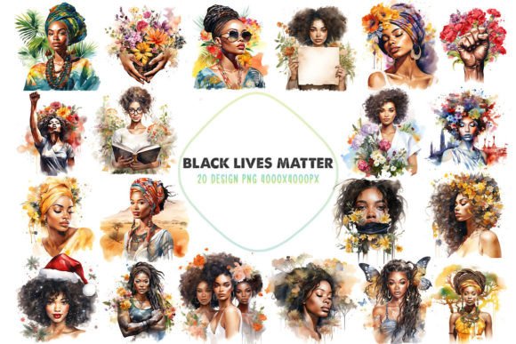 Empowering Black Beauty Art Series for T-Shirt Designs
