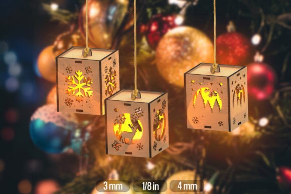 Hanging Boxes Christmas Laser Files SVG for Winter Amp
