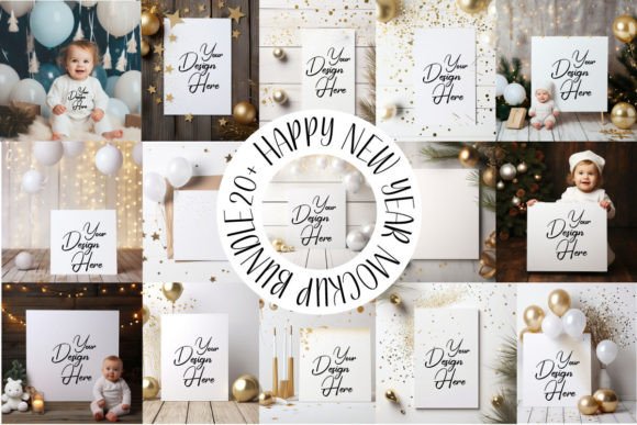 Happy New Years Mockup Bundle for Christmas Amp