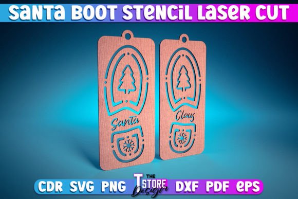 Santa Boot Stencil Laser Cut SVG SVG for Winter Amp Branding