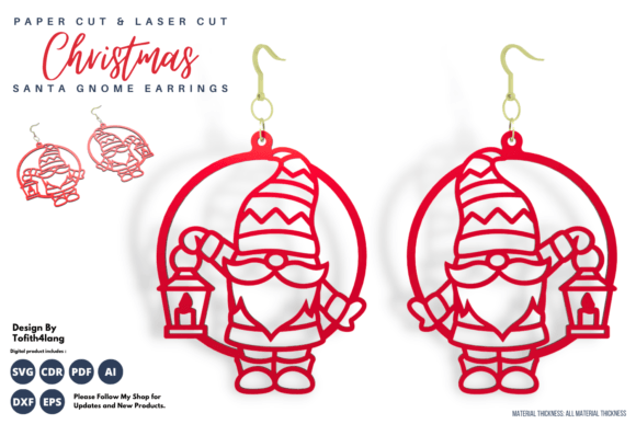 Santa Gnome Earrings Christmas Laser Cut Review