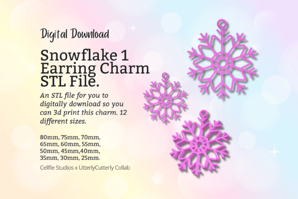 Snowflake 1 Earring Charm STL File - Dig: A Designer's Review for Tools