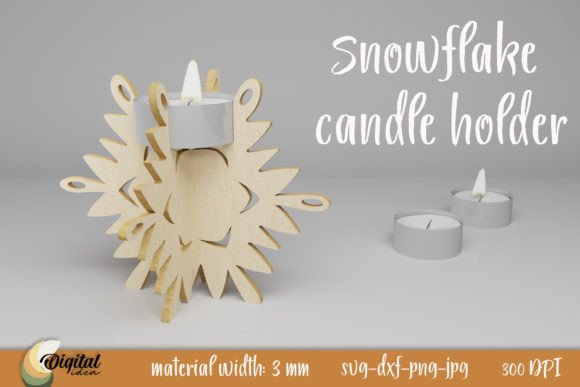 Snowflake Candle Holder. 3D Design SVG Review