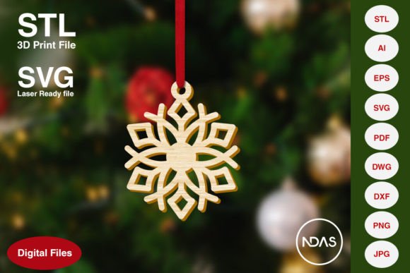 Snowflake Christmas Tree Ornament 7c for Home Decor