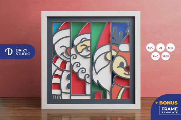 Winter Characters 3D Shadow Box for Christmas Campaigns